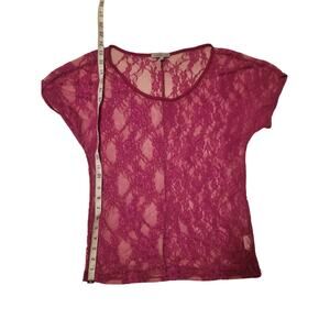 Charlotte Russe Top Size Small Fushia Coquette Lolita Lace